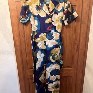 Zara Floral Jumpsuit - Blue and Green